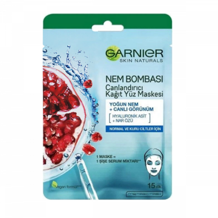 Garnier Nem Bombası Canlandırıcı Kağıt Yüz Maskesi