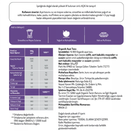 Naturiga Organik Acai Tozu