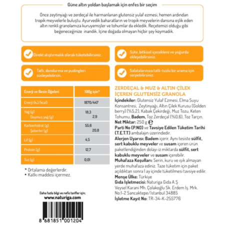 Naturiga Zerdeçal & Altın Çilek Granola