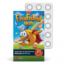 Easy Fish Oil Multi Multivitamin ve Balık Yağı Çiğnenebilir Easy Fish Oil Multi Multivitamin ve Balık Yağı Çiğnenebilir