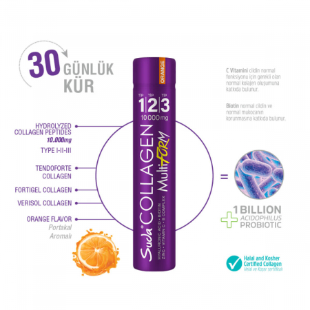 Suda Collagen Multiform Portakal Aromalı 40 ml 30 Shot