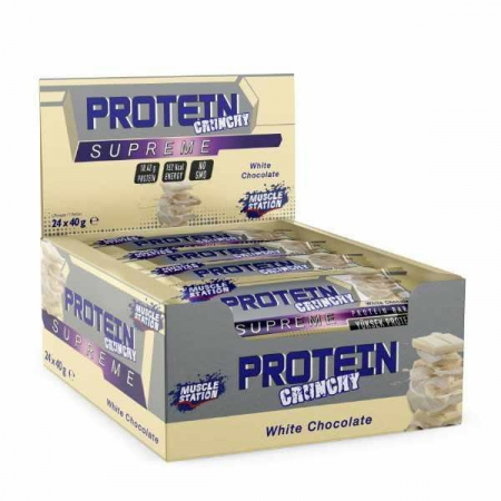 Muscle Station Supreme Crunchy Protein Bar White Chocolate