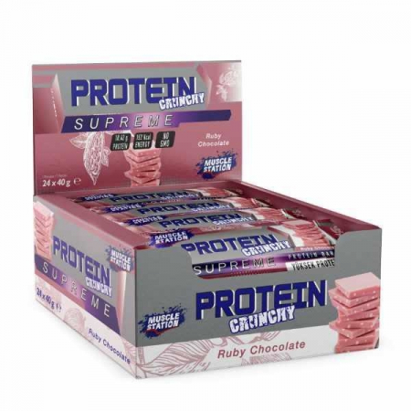 Muscle Station Supreme Crunchy Protein Bar Ruby Chocolate