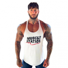 Musclestation Toughman Tank Workout Fitness Atlet Beyaz