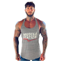 Musclestation Toughman Tank Workout Fitness Atlet Koyu Gri