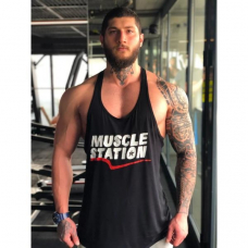 Musclestation Toughman Tank Workout Fitness Atlet Siyah